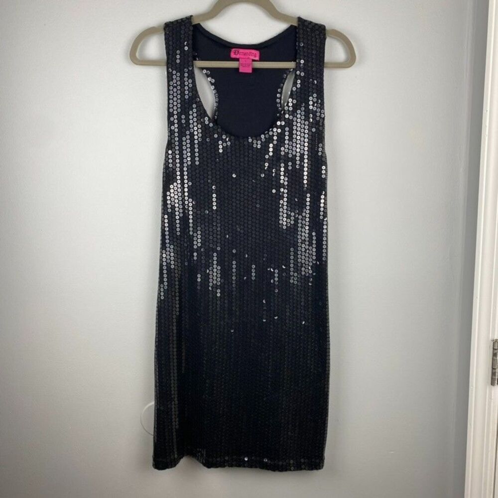 Y2K Black Sequin Mini Dress - Demanding by Say What? Size L
